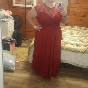 Red lace dress